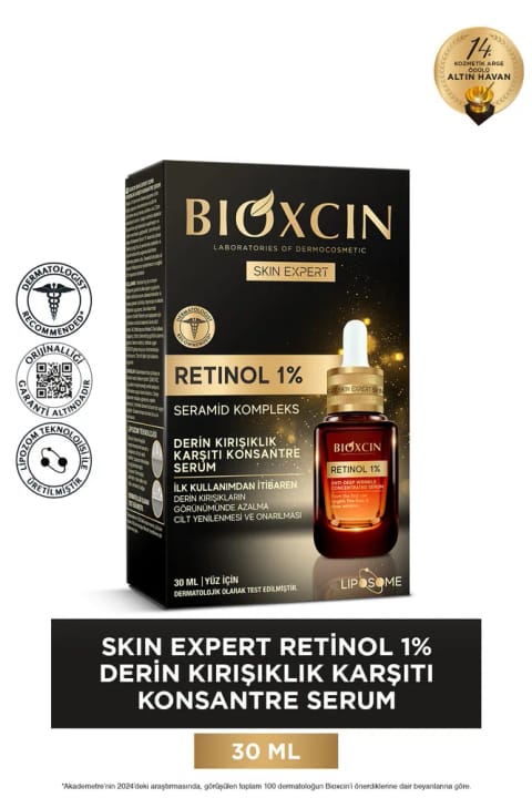 Bioxcin Skin Expert رتینول سرم ۱٪ ۳۰ میلیلیتر - ضد چین و چروک عمیق با سرامید