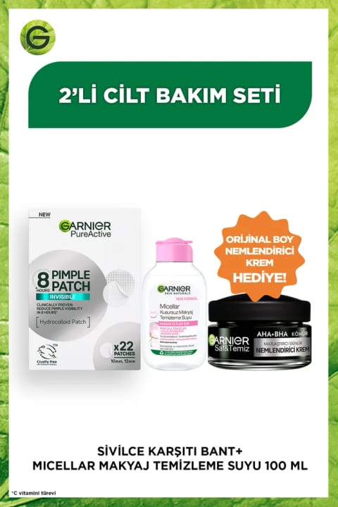Garnier Pimple Patch 22'li Sivilce Bandı & 100 ml Seyahat Boy Micellar Su Seti