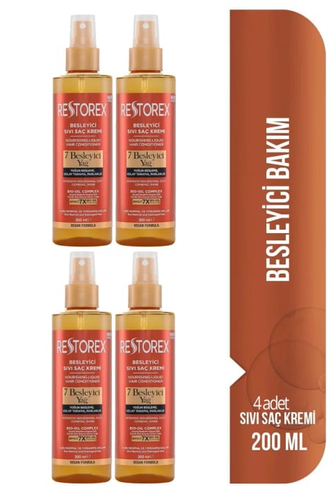 Restorex 7 مایع مراقبتی و نرم‌کننده مو 4x200 میلی‌لیتر