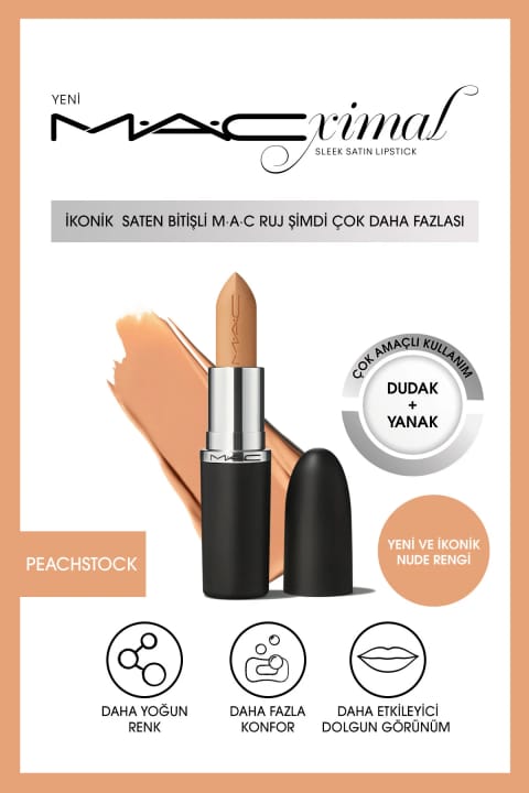 رژ لب ساتن MACximal Sleek Satin - Peachstock 3.5g