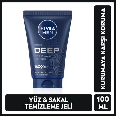 Nivea Men Deep ژل شستشوی صورت و ریش مردانه 100 میلیلیتر