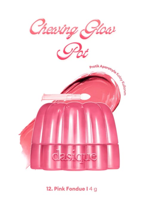 dasique رژ لب و رژگونه با بافت ژلی انعطافپذیر، مرطوبکننده و براق — 12 Pink Fondue