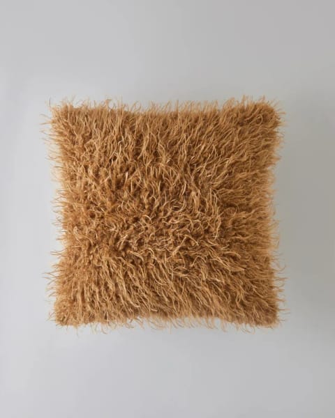 روکش کوسن پلوشی Fluffy ۴۵×۴۵ سانتی‌متر قهوه‌ای روشن