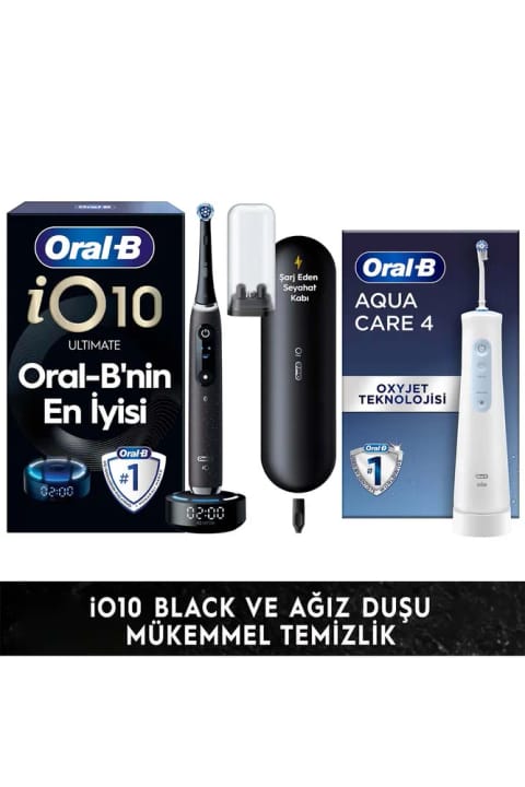 Oral-B مسواک برقی IO 10 مشکی + دهان‌شویه POC