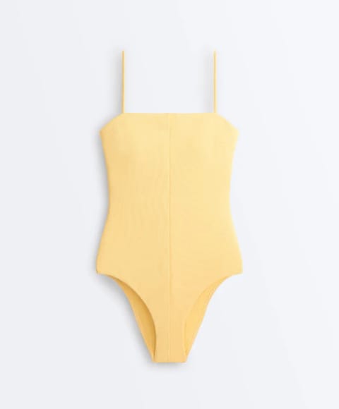 Rib bandeau swimsuit