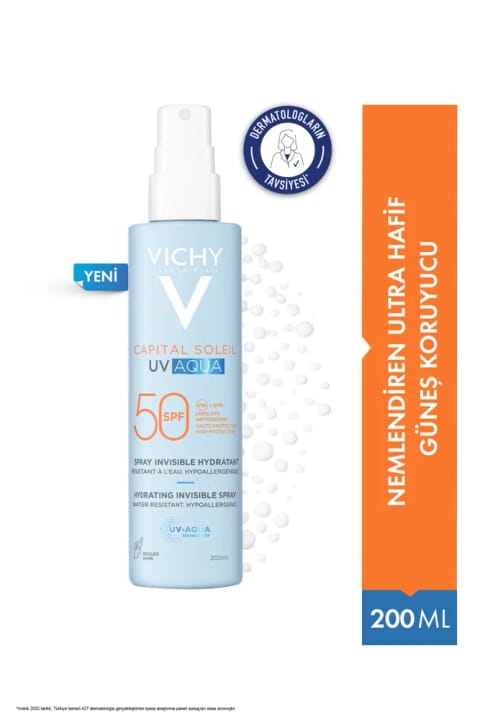 ویشی Capital Soleil UVAQUA مرطوبکننده فوق سبک SPF50 کرم ضدآفتاب بدن