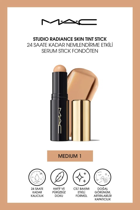 استیک رنگی پوست M.A.C Studio Radiance با سرم آبرسان تا ۲۴ ساعت — Medium 1
