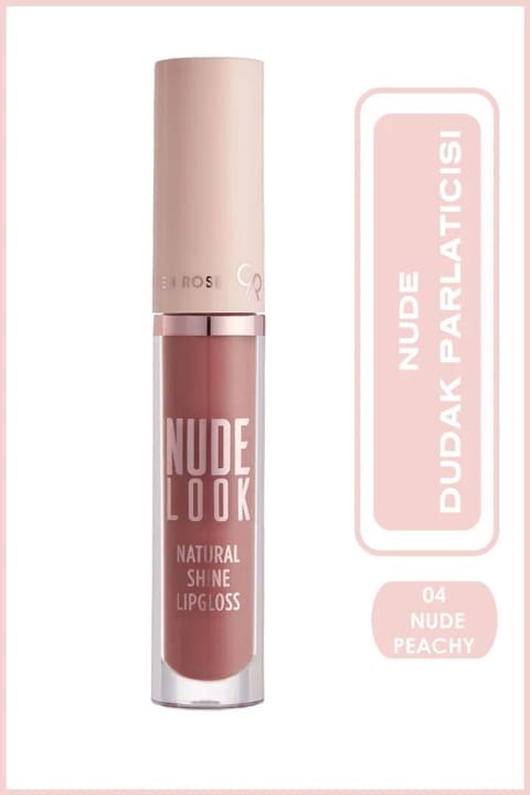 Golden Rose Nude Look Natural Shine Lipgloss شماره 04 Peachy Nude - درخشش طبیعی