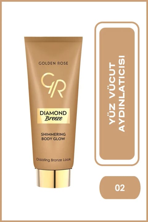 Golden Rose Diamond Breeze برنزر و هایلایتر صورت و بدن 02 Dazzle Bronz Body Glo...