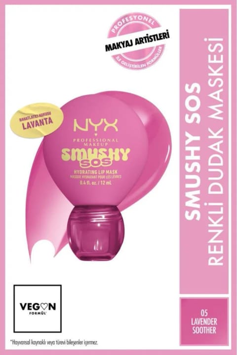 NYX Professional Makeup Smushy SOS ماسک لب رنگی با تاثیر آبرسانی شدید — 05 Lavender Soother