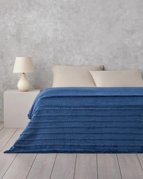 پتوی دونفره Tassel Dream Supersoft مدل 200x220 سانتی‌متر سرمه‌ای