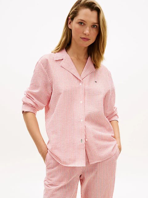 بلوز پیژامه سیرساکر زنانه Tommy Hilfiger