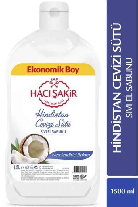 Hacı Şakir شیر نارگیل مرطوبکننده شامپو مایع دست 1500 میلیلیتر + ...
