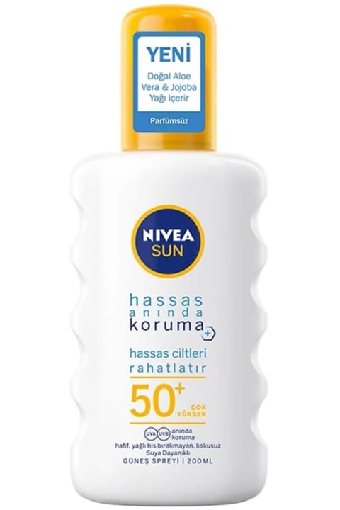NIVEA SUN SPF50 محافظت بالا اسپری بدن ۲۰۰ میلیلیتر