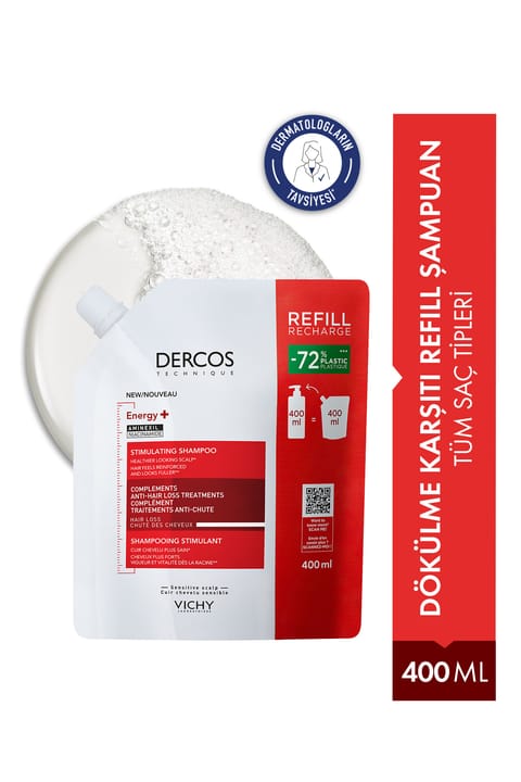 شامپو ضد ریزش مو Dercos Energisant حاوی Niacinamide ریفل ۴۰۰ میلیلیتر