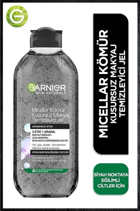Garnier Micellar ژل پاککننده آرایش و شستشوی صورت با زغال