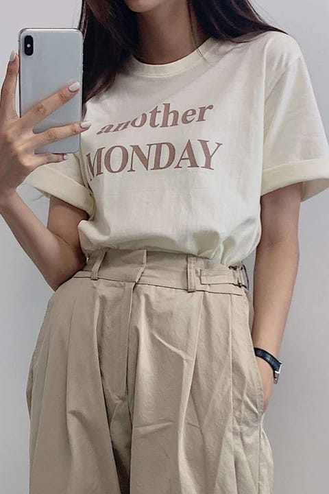 تیشرت اورسایز چاپی Another Monday یونیسکس uyguntarz