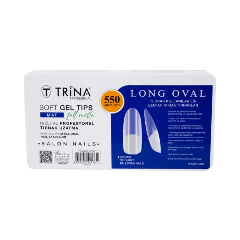 ست ناخن مصنوعی ژل نرم Trina مدل Long Oval سطح Full Mat بسته ۵۵۰ عددی TRNNAIL0026