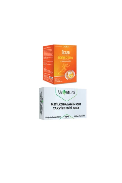 قرص جوشان ویتامین B12 متیل کوبالامین VeNatura + ویتامین C