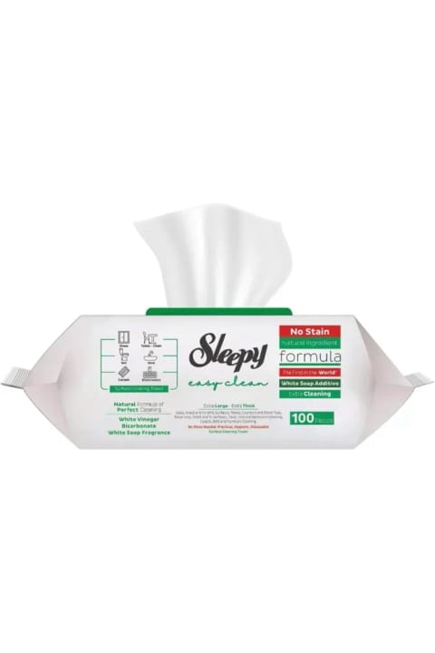 Sleepy دستمال مرطوب تمیزکننده چندسطحی با پاکسازی آسان، ۱۰۰ برگ | سفید ...
