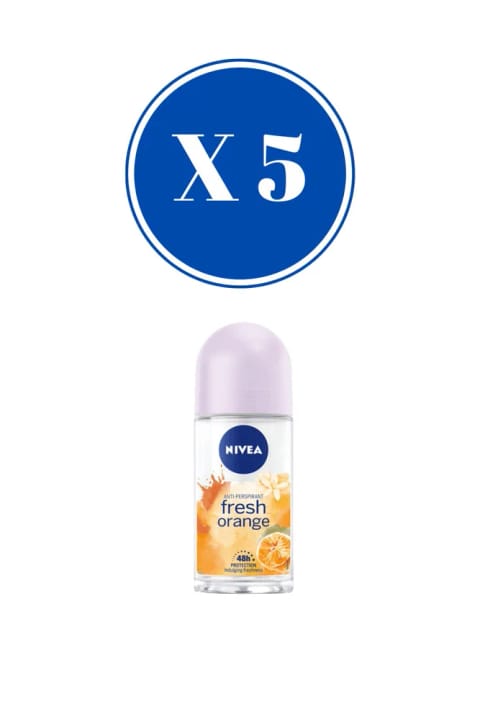 ضد تعریق رول‌آن NIVEA پرتقالی تازه 50 میلی‌لیتر بسته 5 عددی