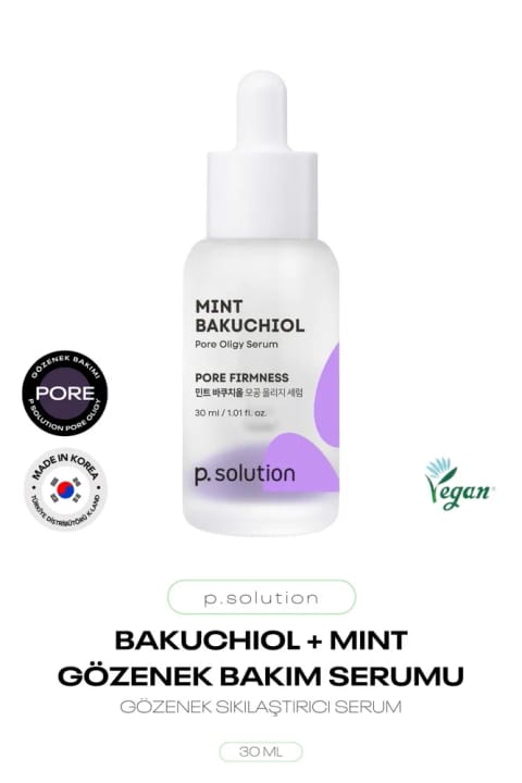 a solution سرم مراقبت از منافذ Mint Bakuchiol Pore Oligy Serum