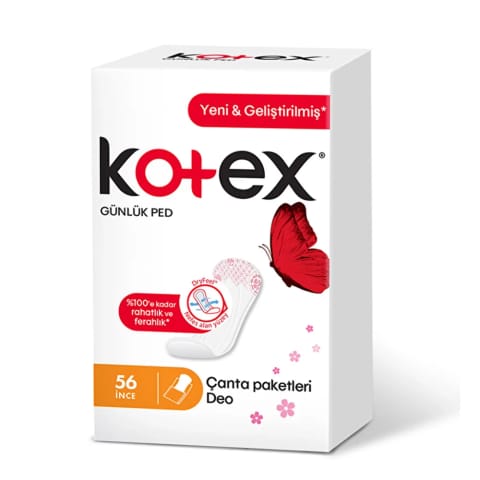Kotex گنلک پد نازک ۵۶ عددی بسته کیفی دئو