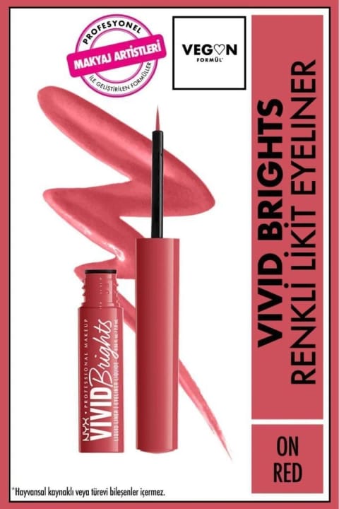 NYX Professional Makeup Vivid Brights Liquid Eyeliner - On Red