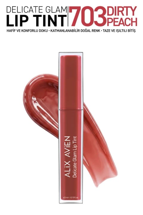 Alix Avien تینت لب با پایه آب و پایانی براق - Delicate Glam Lip Tint 703 D...