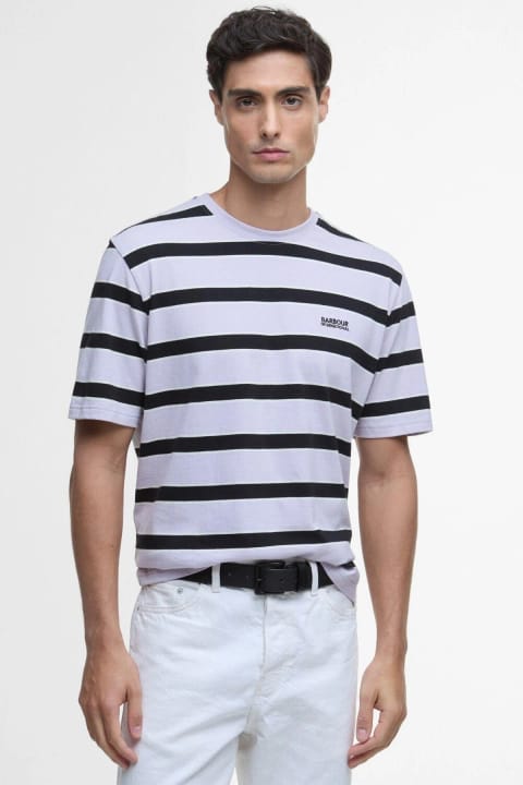 تیشرت راهراه باربور مدل B.Intl Luca Stripe PU11 رنگ Thistle