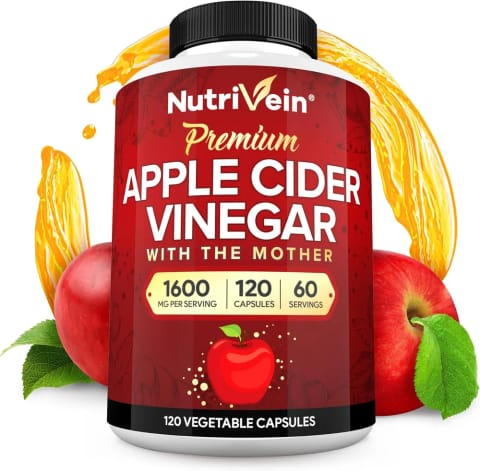 سرکه سیب Nutrivein Premium 1600 mg - 120 کپسول