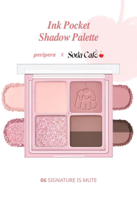 پالت سایه چشم ۴ رنگ PERIPERA Ink Pocket Shadow (مات و براق) — 06 Signature Is Mute