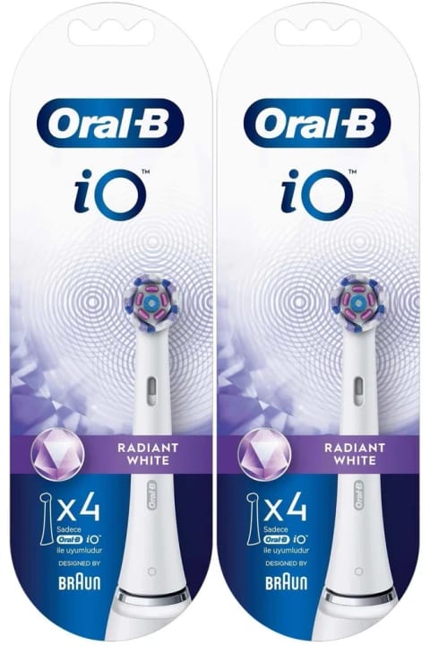 سر قلموی مسواک اورال-بی Radiant White سفید ۸ عددی (۲بسته*۴)