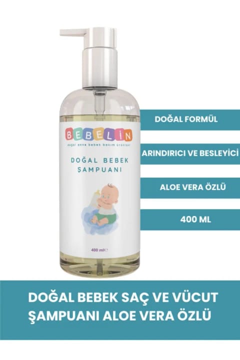 Bebelin شامپو طبیعی بدن و موی کودک 400 میل آلوئه ورا