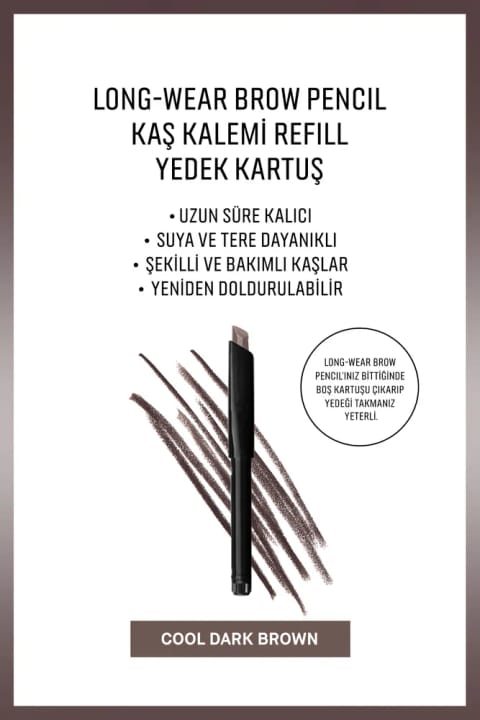مداد ابرو BOBBI BROWN با ماندگاری بالا - شارژ مجدد - قهوه‌ای تیره سرد