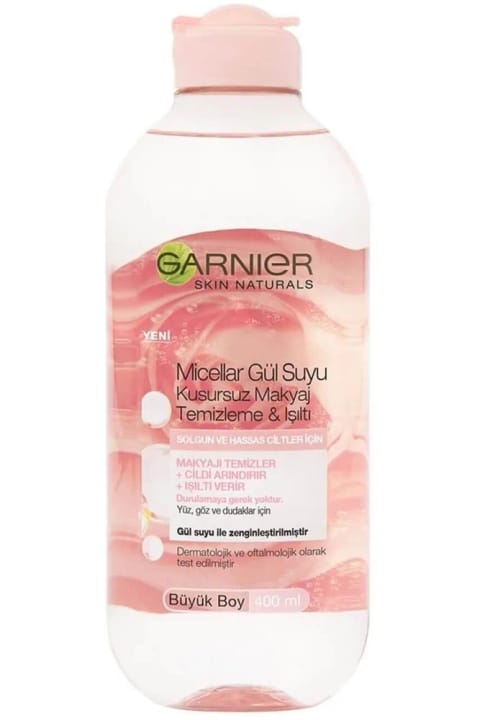 Garnier میسلار واتر پاک‌کننده آرایش با عصاره گل رز ۴۰۰ میلی‌لیتر