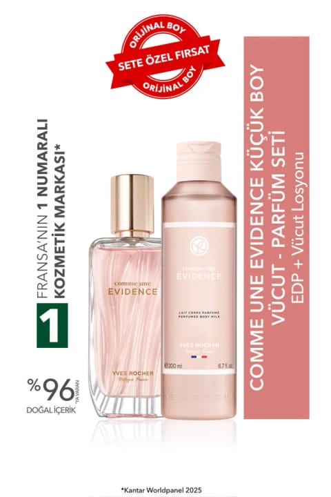 Yves Rocher Comme Une Evidence ست ادکلن و لوسیون بدن سایز کوچک
