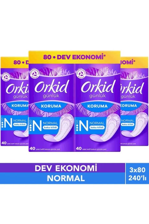 Orkid روزانه نرمال بسته اقتصادی 80 عددی x3