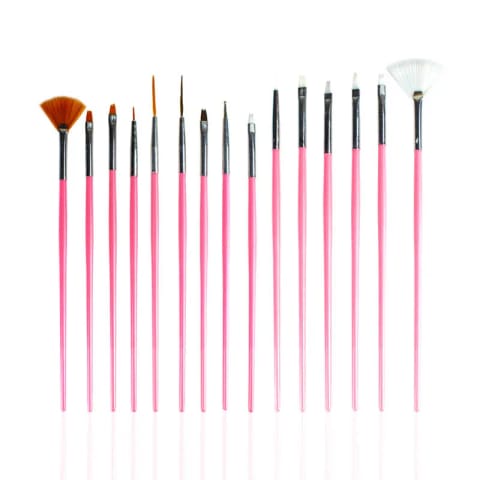 ست براش ناخن Nascita مدل صورتی ۱۵ عددی NASBRUSHNAILSET005