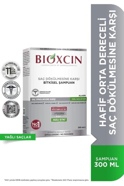 Bioxcin شامپو کلاسیک موی چرب 300 میلی‌لیتر - شامپو جنسیس ضد ریزش