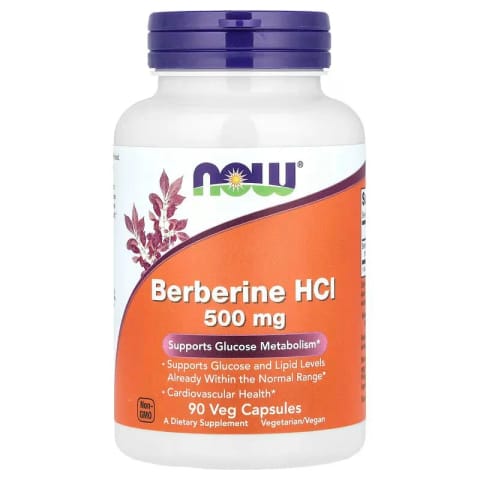 NOW Foods Berberine HCl Glucose Metabolism 500 mg 90 Veg Caps