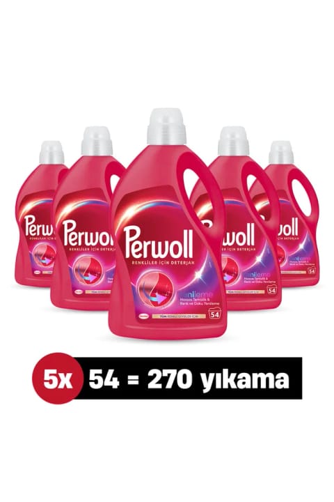 Perwoll مایع لباسشویی 5×2.97 (270 شستشو) رنگی