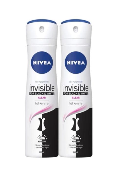 NIVEA Invisible Black & White اسپری دئودورانت زنانه ۱۵۰ میلی‌لیتر