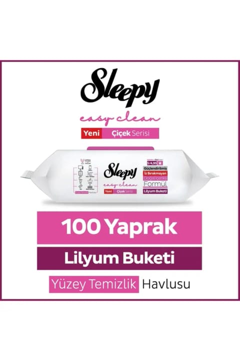 Sleepy Easy Clean دستمال تمیزکننده سطح با رایحه دسته گل لیلیوم