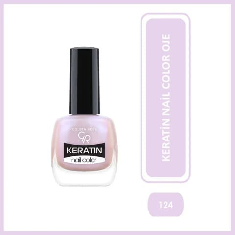 Golden Rose Keratin Nail Color 124 لاک ناخن کراتینه ۱۰.۵ میلی‌لیتر