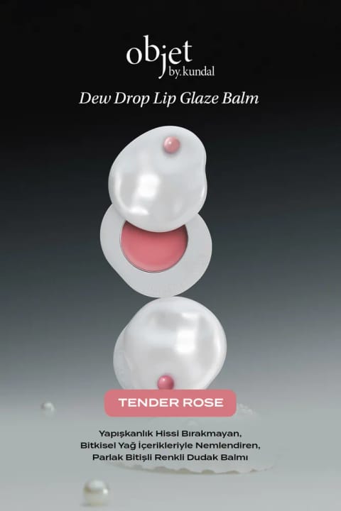 کوندال بالم لب رنگی مرطوبکننده با براقیت شفاف Objet by Dew Drop Lip G... — Tender Rose