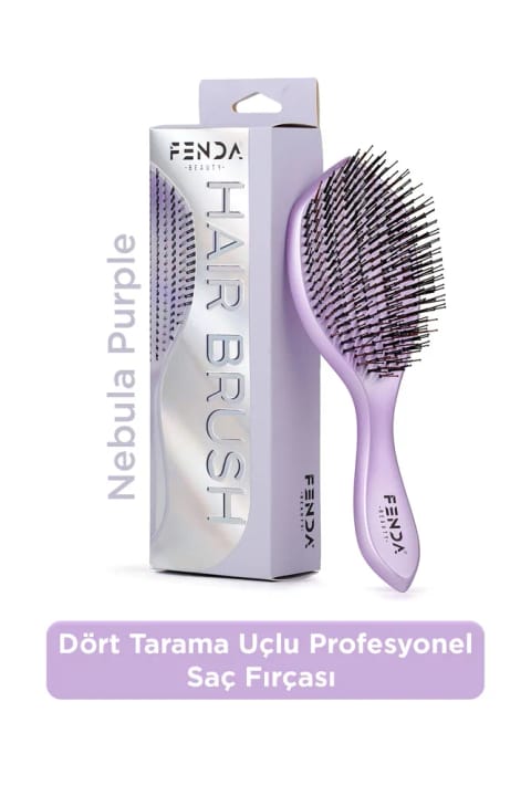 برس مو بنفش Fenda Profesyonel با ۴ ردیف پین و سری پهن FNDFPRO00004PR