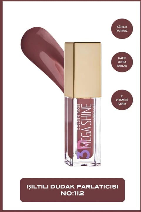 Golden Rose 3D Mega Shine Lipgloss - 112 - براق کننده لب