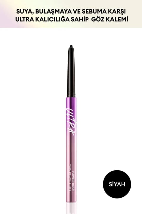 مداد چشم Missha با نوک نازک، ضد آب، خطی روان — Dark Black