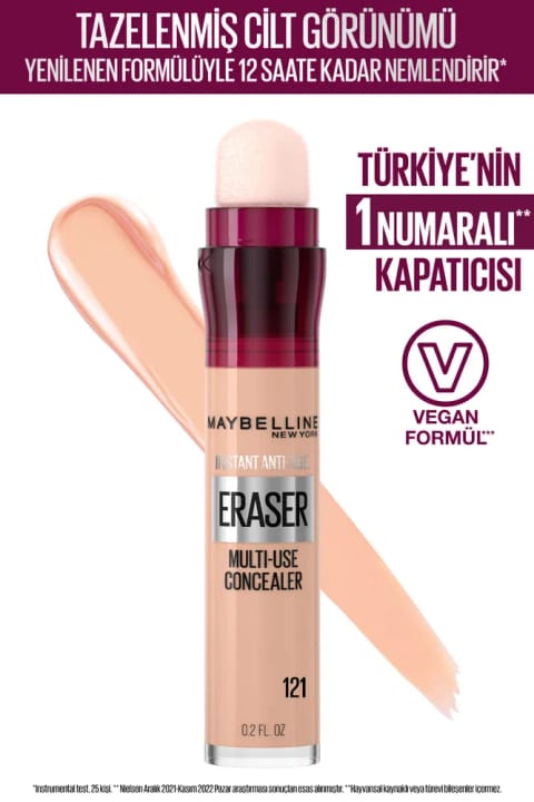 Maybelline New York کانسیلر ضد پیری Instant Anti Age Eraser - رنگ 121 Light Honey